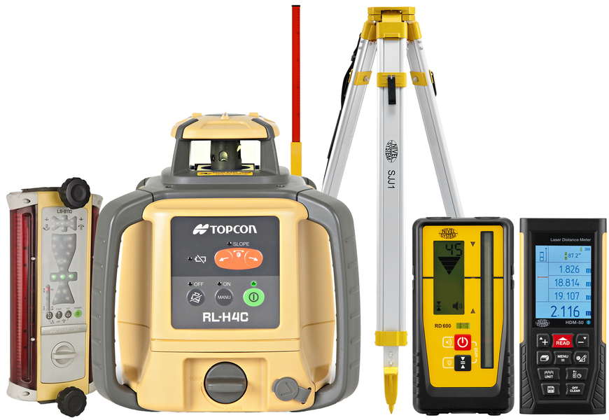 Laser level Topcon RL-H4C DIGITAL (+ tripod, + laser stave, + distance meter, + LS-B110 laser sensor)