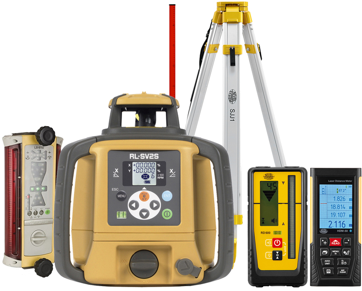 Laser level Topcon RL-SV2S DIGITAL (+ tripod, + laser stave, + distance meter, + LS-B110 laser sensor)
