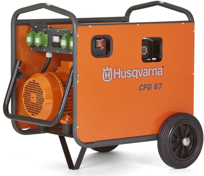 Frequency converter with Husqvarna CFG67 combustion power generator unit