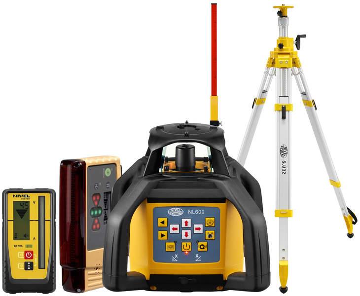 Laser level Nivel System NL600 Digital (+ cranked tripod, + laser stave, + LS-B10 laser sensor)