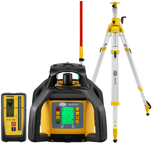 Laser level Nivel System NL610G Digital (+ cranked tripod, + laser stave)