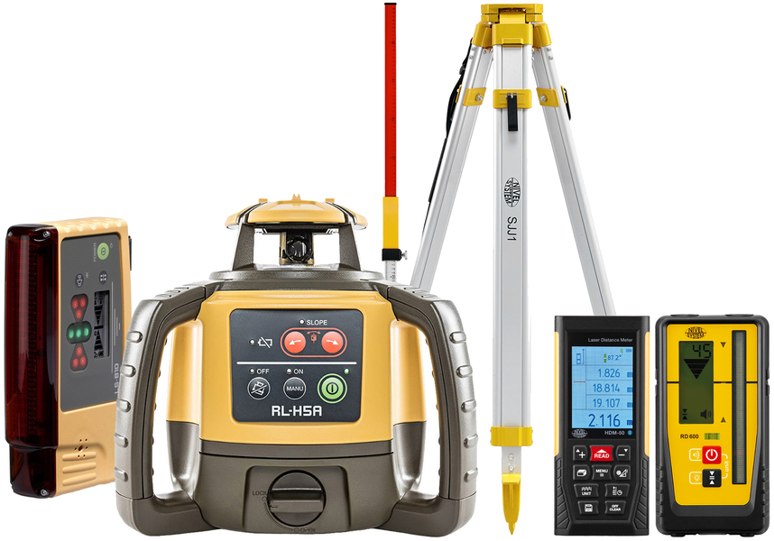 Laser level Topcon RL-H5A Digital (+ tripod, + laser stave, + distance meter, + LS-B10 laser sensor)