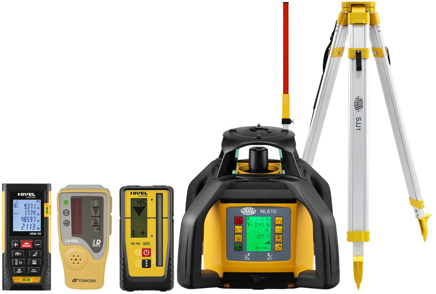 Laser level Nivel System NL610 Digital  (+ tripod + laser stave + HDM-5G distance meter + laser sensors)