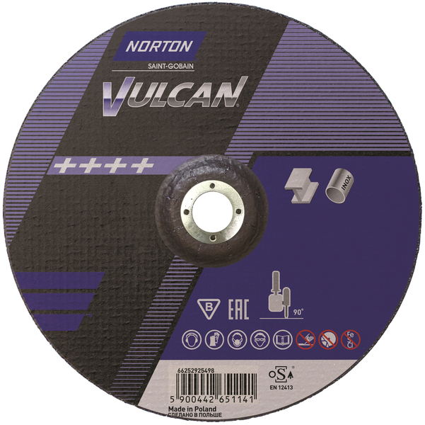 Tarcza szlifierska Norton Vulcan 125 x 2,5 x 22,23 mm, do metalu i stali