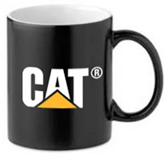 Porcelain mug Caterpillar black