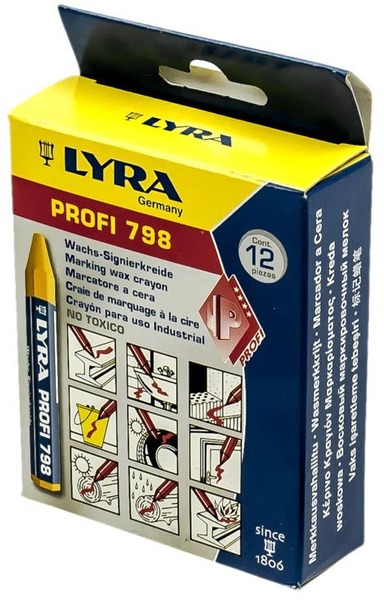 Yellow wax chalk for marking Lyra 798 (12 pcs)