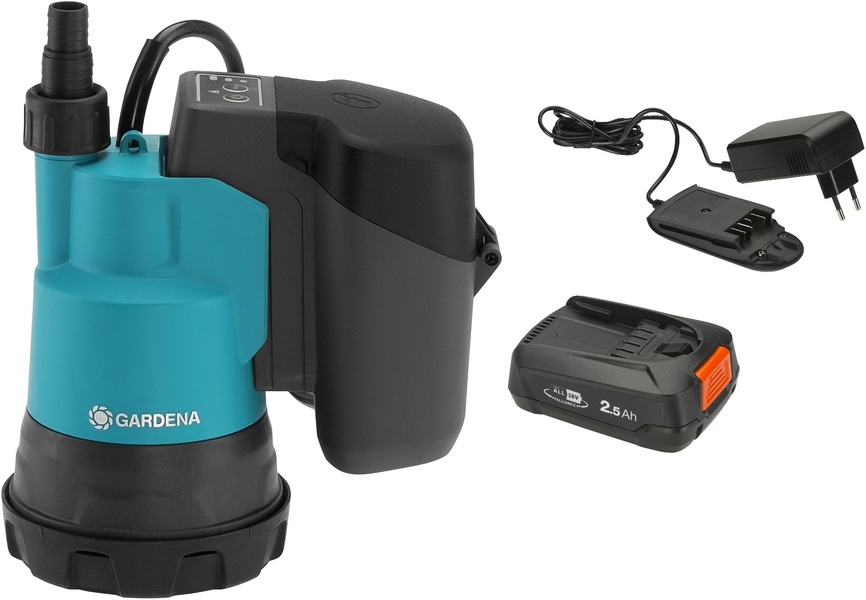 Battery submersible clear water pump Gardena 2000/2 18V P4A (with battery)