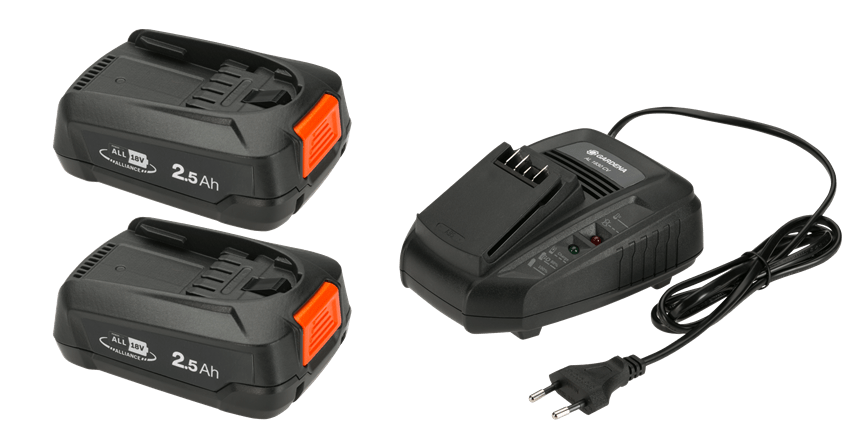Starter pack Gardena P4A (2x 2.5 Ah battery + charger)