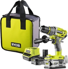 Brushless drill driver Ryobi R18PD7-252S (+ 2 and 5 Ah batteries + charger)