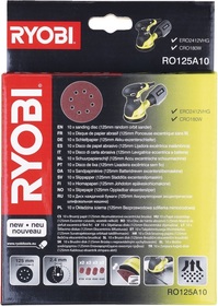 Set of sanding sheets Ryobi RO125A10 (10 pieces)