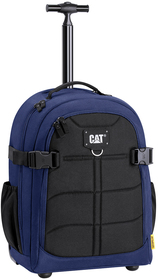 Wheeled backpack Caterpillar Derrick II black with navy blue elements