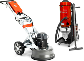 Szlifierka podłogowa Husqvarna PG 450 + odkurzacz Husqvarna (Pullman Ermator) S36