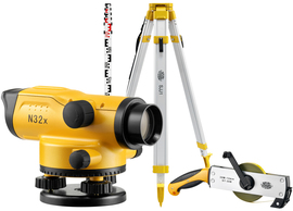Optical level Nivel System N32x (+ tripod, + stave + measuring tape)