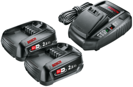 Battery pack 2.5 Ah PBA 18V with charger AL 1830 CV Bosch 18V
