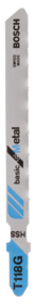 Saw blade T 118 G Basic for Metal Bosch for the HSS jigsaw (2 pieces)