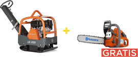 Reversible vibratory plate Husqvarna LG300 Honda 500 mm + chainsaw 445 Mark II