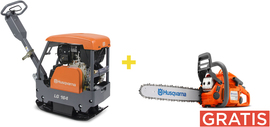 Reversible vibratory plate Husqvarna LG164 Hatz Man 350 mm + chainsaw 435 Mark II