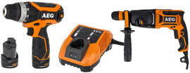 Hammer drill AEG PowerTools KH24IXE SDS-Plus + drill driver BS12C2LI-152B + 2x 1.5 Ah battery + charger
