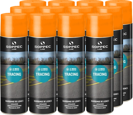 Orange aerosol line paint Soppec TRACING (12 pieces)