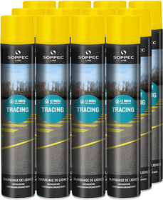 Yellow aerosol line paint Soppec TRACING 750 ml (12 pieces)