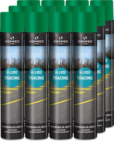 Green aerosol line paint Soppec TRACING 750 ml (12 pieces)