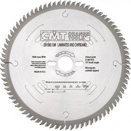 Saw blade for laminated boards CMT Orange Tools HM (D 250 mm, F 30 mm, Z 80)