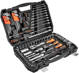 Socket set Neo Tools 10-208 1/2", 1/4" (138 pcs)