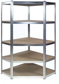 Corner shelf with shelves 180 x 90 x 30 cm