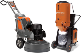 Floor scarifier Husqvarna PG 830 S + vacuum cleaner T7500