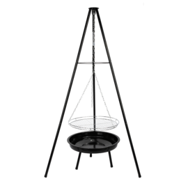 Charcoal, garden grill Velio AGNI (tripod, chrome grate)