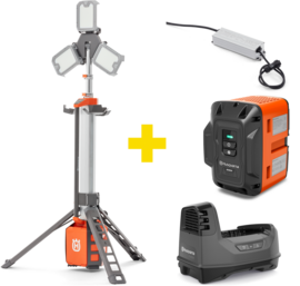 Light tower Husqvarna WL 24 PACE (+ battery, charger, AC transformer)