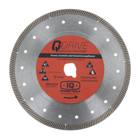 Diamond disc iQ Power Tools Q-Drive Finishing Touch 254 mm for ceramic tiles, porcelain tiles and natural stone