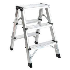 White Aluminum Step Ladder Rino LAD03SW