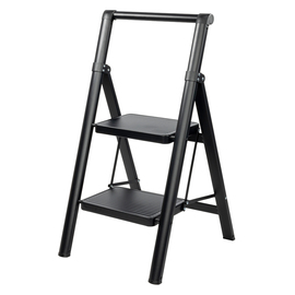 Black steel step ladder with handle Rino LAD02SSHB