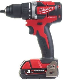 Bezszczotkowa wiertarko-wkrętarka Milwaukee M18 CBLDD-202C (+ 2x akumulator 2 Ah + ładowarka + walizka)