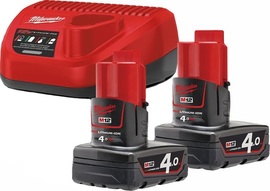 Zestaw akumulatorów 4 Ah z ładowarką Milwaukee NRG Pack M12 NRG-402
