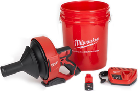 Przepychacz do rur Milwaukee M12 BDC6-202C (+ 2x akumulator 2 Ah + ładowarka + wiadro)