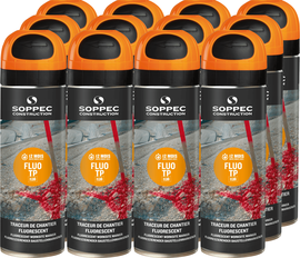 Orange spray paint Soppec FLUO TP 12 pcs.