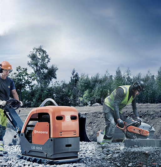 Zagęszczarka rewersyjna Husqvarna LG504 Hatz El 700 mm + przecinarka ręczna K 770 (350 mm) (+tarcza)
