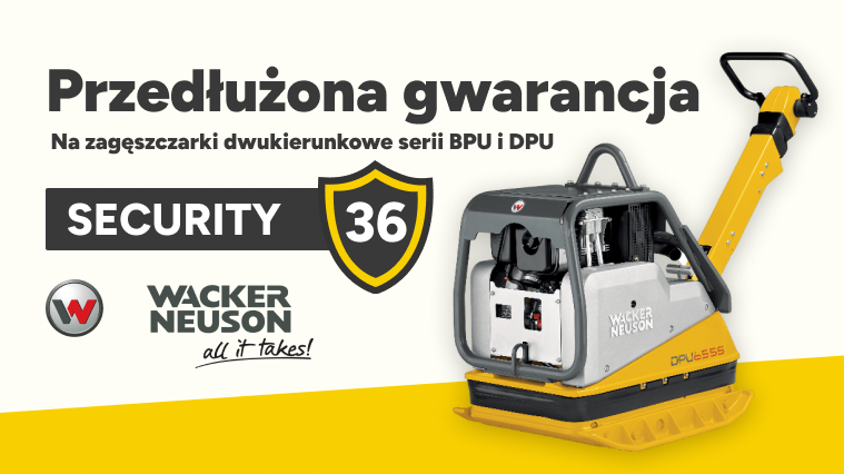 Gwarancja Security 36 na zagęszczarki serii DPU i BPU